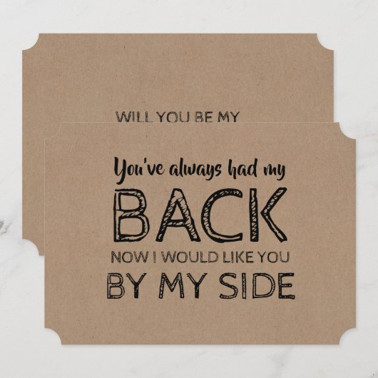 Grappig bruidsmeisje of bruidsmeisje van eer aan m kaart (Voorkant / Achterkant)