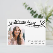 Grappig bruidsmeisje voorstel foto hartlijn bruilo (Staand voorkant)