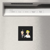 Grappig bruidspaar bruidegom en bruid cartoon magneet (Insitu (Vaatwasser))