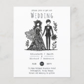 Grappig bruiloft Cartoon bruid bruidegom handgetro (Voorkant)