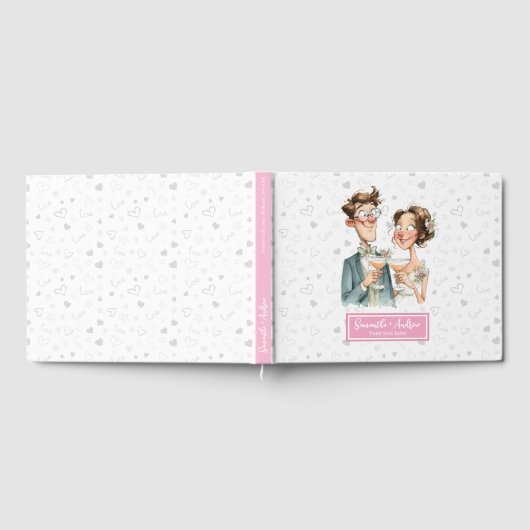 Grappig bruiloft gastenboek eigenzinnige Waterverf (Volledig)