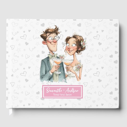 Grappig bruiloft gastenboek eigenzinnige Waterverf (Voorkant)