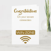 Grappig bruiloft gefeliciteerd WiFi pun bruiloft Kaart (Voorkant)