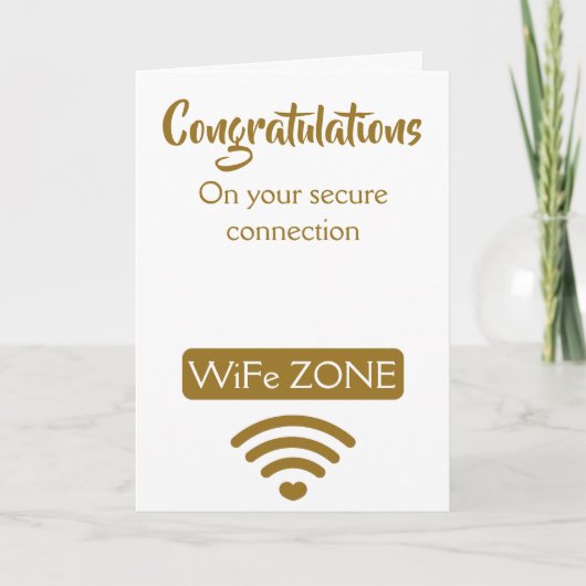 Grappig bruiloft gefeliciteerd WiFi pun bruiloft Kaart (Voorkant)