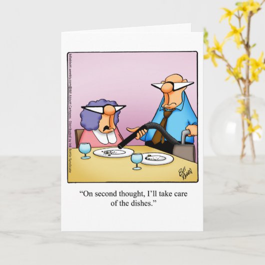 Grappig bruiloft Jubileum Kaart voor hem (Gele Bloem)