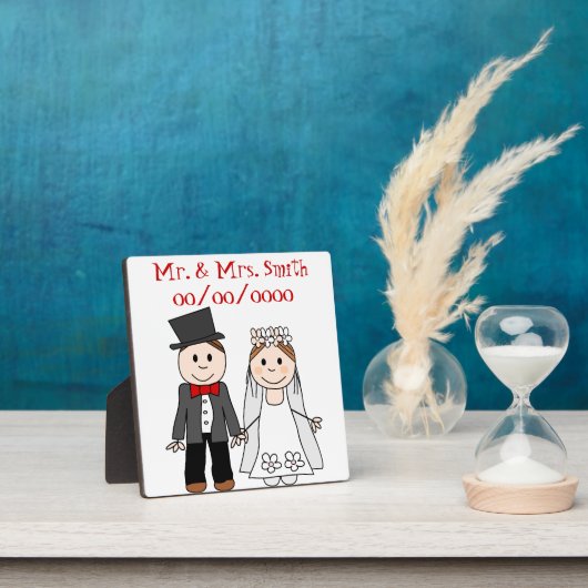 grappig bruiloft, mrs en Mr. Fotoplaat (Insitu)