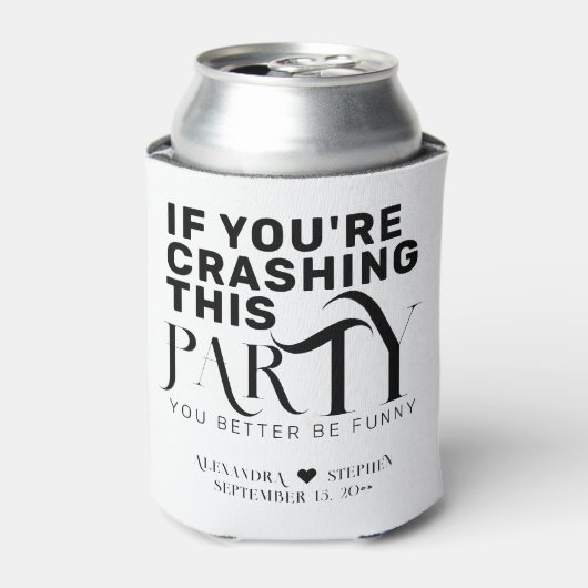 Grappig bruiloft partij offerte bruiloft gunst Dri Blikjeskoeler (Blikje Voorkant)