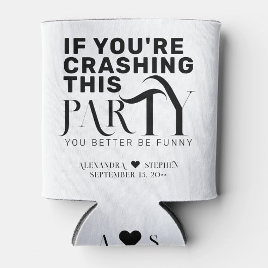 Grappig bruiloft partij offerte bruiloft gunst Dri Blikjeskoeler (Voorkant)