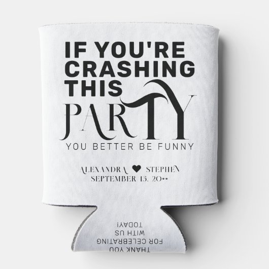 Grappig bruiloft partij offerte bruiloft gunst Dri Blikjeskoeler (Achterkant)