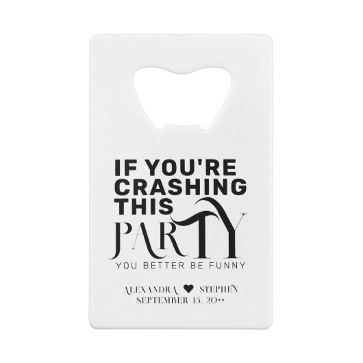 Grappig bruiloft partij offerte bruiloft gunst Dri Creditkaart Flessenopener (Achterkant)