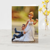 GRAPPIG BRUILOFT Wenskaart, terughoudende bruidego Kaart (Gele Bloem)