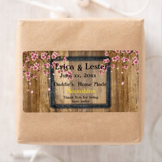 Grappig bruiloft wijn/Moonshine Label (Insitu)