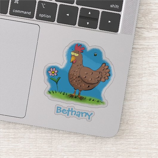 Grappig bruin gecontenteerde cartoon sticker (Detail)