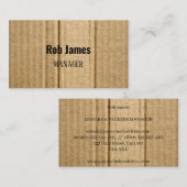 Grappig bruin karton visitekaartje (Voorkant / Achterkant)