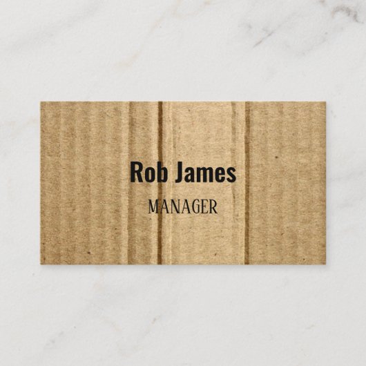 Grappig bruin karton visitekaartje (Voorkant)