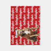 Grappig Bruin Pitbull Hond Naam Patroon Kerstmis Fleece Deken (Voorkant)