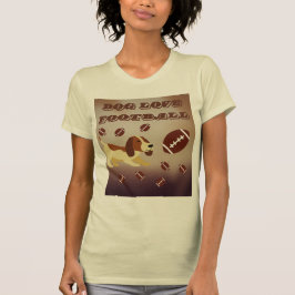 Grappig bruin puppy spelen Football vrouwen T-shirt