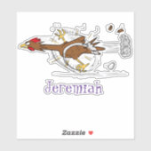 Grappig bruine cartoon van kippeulvruchten sticker (Vel)