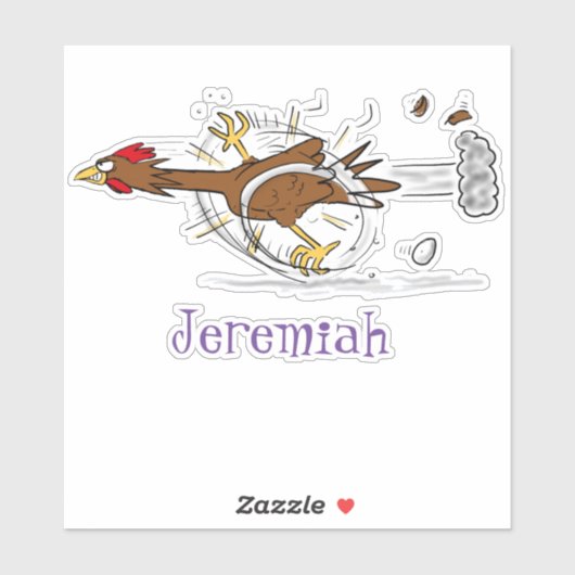 Grappig bruine cartoon van kippeulvruchten sticker (Vel)