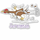 Grappig bruine cartoon van kippeulvruchten sticker (Voorkant)