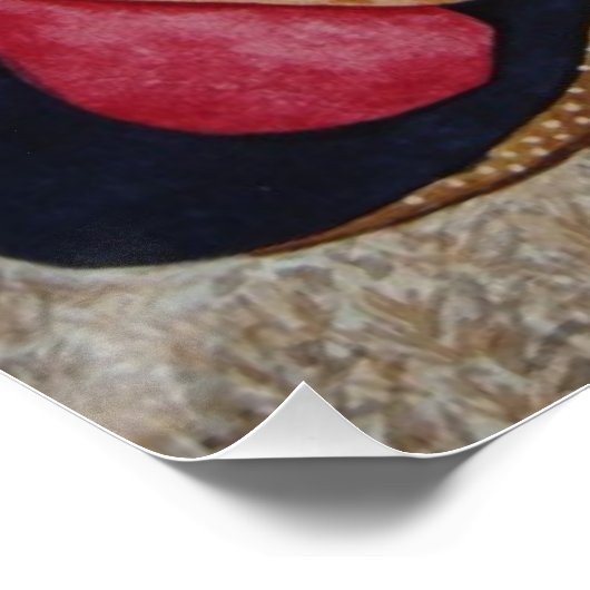 Grappig bruine hond maakt plezier en uniek stillev perfect poster (Hoek)