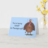 Grappig bruine Thanksgiving kalkoen met vliegende Kaart (Gele Bloem)