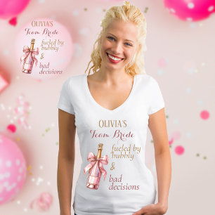 Grappig Bruisend Feest Roze Goud Team Bruid T-shirt
