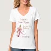 Grappig Bruisend Feest Roze Goud Team Bruid T-shirt (Voorkant)