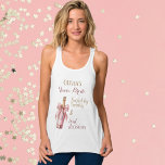 Grappig Bruisend Roze Gouden Team Bruid Tanktop<br><div class="desc">Maak je klaar om champagneflessen te ontkurken en herinneringen te maken met dit leuke en flirterige Team Bruid-shirt! Gepersonaliseerd met de naam van de bruid, is dit op maat gemaakte T-shirt perfect voor vrijgezellenfeesten, bruidsjonkerparty’s en meidenavondjes. Met de speelse quote "Fueled by Bubbly and Bad Decisions" en een leuk roze...</div>