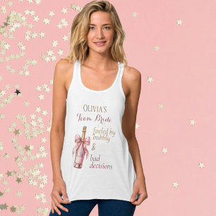 Grappig Bruisend Roze Gouden Team Bruid Tanktop