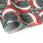Grappig Brussels Griffon Kerstpatroon Cadeaupapier (Rol Hoek)