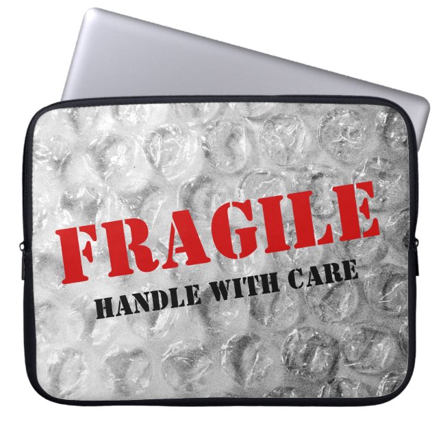 Grappig bubbellooptextuur laptophoes | Fragiel Laptop Sleeve (Voorkant)