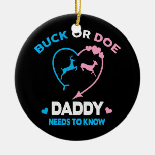 Grappig Buck of Doe papa grappig Keramisch Ornament