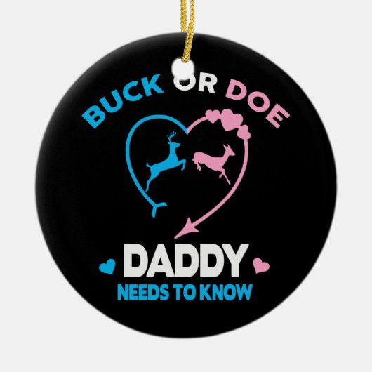 Grappig Buck of Doe papa grappig Keramisch Ornament (Voorkant)