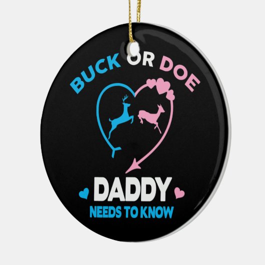 Grappig Buck of Doe papa grappig Keramisch Ornament (Links)