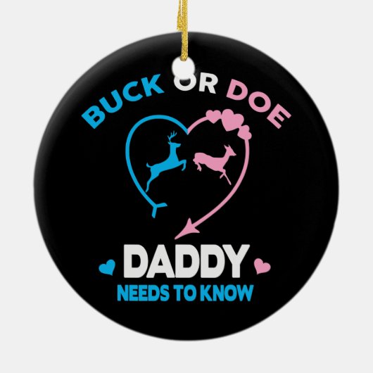 Grappig Buck of Doe papa grappig Keramisch Ornament (Achterkant)