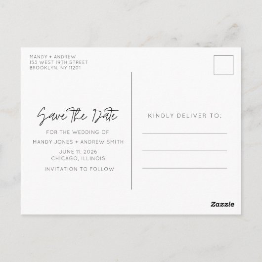Grappig budget bruiloft Save the Date Briefkaart (Achterkant)