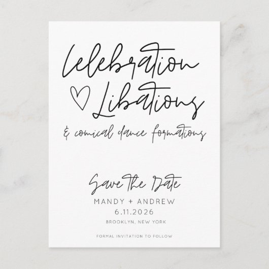 Grappig budget bruiloft Save the Date Briefkaart (Voorkant)