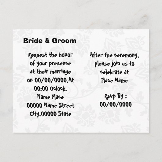 GRAPPIG BUDGET BRUILOFT UITNODIGING (Achterkant)