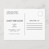 Grappig budget foto's simpele bruiloft bespaart da briefkaart (Achterkant)