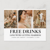 Grappig budget foto's simpele bruiloft bespaart da briefkaart (Voorkant)