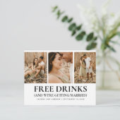 Grappig budget foto's simpele bruiloft bespaart da briefkaart (Staand voorkant)