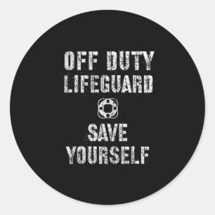 Grappig buiten dienst Red jezelf Redder Zwemmen Po Ronde Sticker