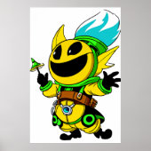 Grappig buitenaards cartoon wezen | AI Art Poster (Voorkant)