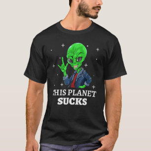 Grappig buitenaards in Jean Jacket, deze planeet i T-shirt