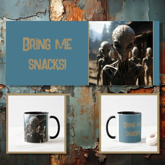 Grappig buitenaards met bewerkbare tekst 3 van 4 mok