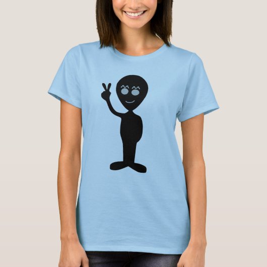 Grappig buitenaards vredesteken T-shirt (Voorkant)