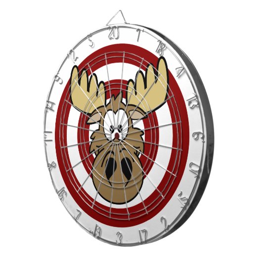 Grappig Bull's Eye Moose Red Target Dartbord (Voorkant Rechts)