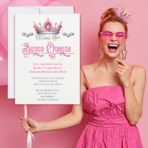 Grappig Bunco Queen Game Party Kaart