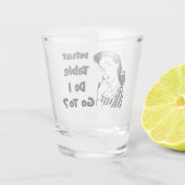 Grappig Bunco Retro Woman, waar ga ik heen? Shot Glas (Achterkant)